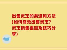 出售灵芝的渠道和方法(如何高效出售灵芝？灵芝销售渠道及技巧分享)