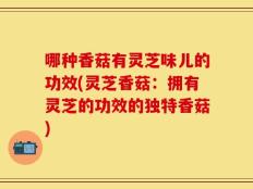 哪种香菇有灵芝味儿的功效(灵芝香菇：拥有灵芝的功效的独特香菇)