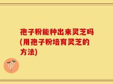 孢子粉能种出来灵芝吗(用孢子粉培育灵芝的方法)