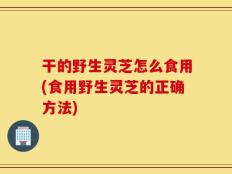 干的野生灵芝怎么食用(食用野生灵芝的正确方法)