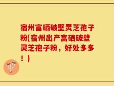 宿州富硒破壁灵芝孢子粉(宿州出产富硒破壁灵芝孢子粉，好处多多！)