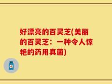 好漂亮的百灵芝(美丽的百灵芝：一种令人惊艳的药用真菌)