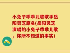 小兔子乖乖儿歌歌手岳阳灵芝原名(岳阳灵芝演唱的小兔子乖乖儿歌，你所不知道的事实)