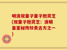 明清双童子童子抱灵芝(双童子抱灵芝：清朝皇室秘传珍贵古方之一)