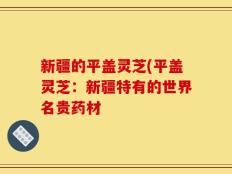 新疆的平盖灵芝(平盖灵芝：新疆特有的世界名贵药材