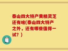 泰山四大特产黄精灵芝还有啥(泰山四大特产之外，还有哪些值得一试？)
