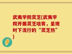 武夷学院灵芝(武夷学院开展灵芝培育，呈现时下流行的“灵芝热”)