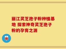 丽江灵芝孢子粉种植基地 探索神奇灵芝孢子粉的孕育之源