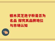 椴木灵芝孢子粉是否为名品 探究其品牌地位与市场认知