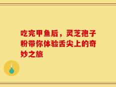 吃完甲鱼后，灵芝孢子粉带你体验舌尖上的奇妙之旅