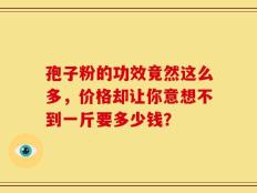 孢子粉的功效竟然这么多，价格却让你意想不到一斤要多少钱？