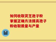 如何收取灵芝孢子粉 掌握正确方法提高孢子粉收取质量与产量