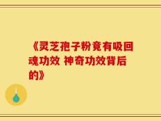 《灵芝孢子粉竟有吸回魂功效 神奇功效背后的》