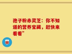 孢子粉赤灵芝：你不知道的营养宝藏，赶快来看看”