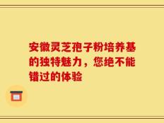 安徽灵芝孢子粉培养基的独特魅力，您绝不能错过的体验