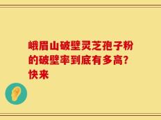 峨眉山破壁灵芝孢子粉的破壁率到底有多高？快来