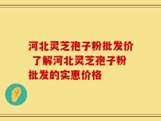 河北灵芝孢子粉批发价 了解河北灵芝孢子粉批发的实惠价格