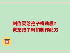 制作灵芝孢子粉教程？灵芝孢子粉的制作配方