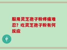 服用灵芝孢子粉疼痛难忍？吃灵芝孢子粉有何反应