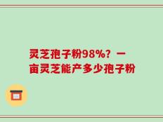 灵芝孢子粉98%？一亩灵芝能产多少孢子粉