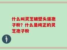 什么叫灵芝破壁头道孢子粉？什么是纯正的灵芝孢子粉