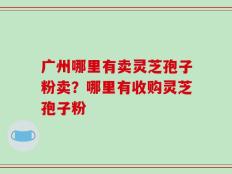 广州哪里有卖灵芝孢子粉卖？哪里有收购灵芝孢子粉