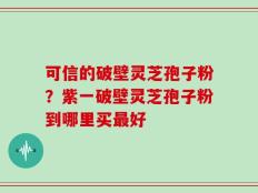 可信的破壁灵芝孢子粉？紫一破壁灵芝孢子粉到哪里买最好