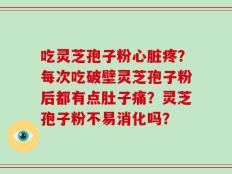 吃灵芝孢子粉心脏疼？每次吃破壁灵芝孢子粉后都有点肚子痛？灵芝孢子粉不易消化吗？