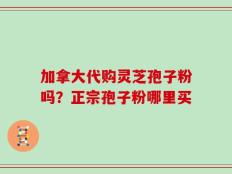 加拿大代购灵芝孢子粉吗？正宗孢子粉哪里买