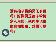 没有孢子粉的灵芝有用吗？好像灵芝孢子粉挺多人用的，我同事说也很方便服用，效果可以吗？
