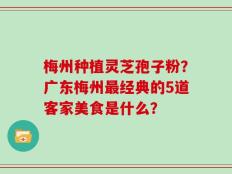 梅州种植灵芝孢子粉？广东梅州最经典的5道客家美食是什么？