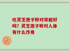 吃灵芝孢子粉对肾脏好吗？灵芝孢子粉对人体有什么作用