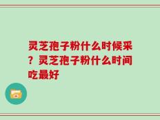 灵芝孢子粉什么时候采？灵芝孢子粉什么时间吃最好