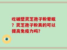 吃破壁灵芝孢子粉晕眩？灵芝孢子粉真的可以提高免疫力吗？