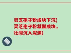 灵芝孢子粉成块下沉(灵芝孢子粉凝聚成块，壮阔沉入深渊)