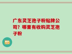 广东灵芝孢子粉贴牌公司？哪里有收购灵芝孢子粉