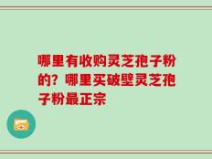 哪里有收购灵芝孢子粉的？哪里买破壁灵芝孢子粉最正宗
