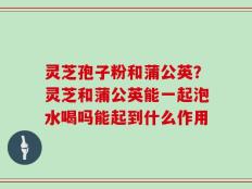 灵芝孢子粉和蒲公英？灵芝和蒲公英能一起泡水喝吗能起到什么作用
