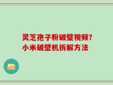 灵芝孢子粉破璧视频？小米破壁机拆解方法