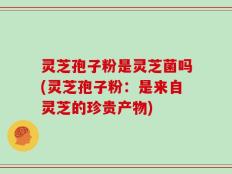 灵芝孢子粉是灵芝菌吗(灵芝孢子粉：是来自灵芝的珍贵产物)