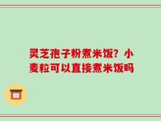灵芝孢子粉煮米饭？小麦粒可以直接煮米饭吗