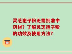 灵芝孢子粉无需批准中药材？了解灵芝孢子粉的功效及使用方法？