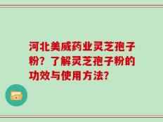 河北美威药业灵芝孢子粉？了解灵芝孢子粉的功效与使用方法？