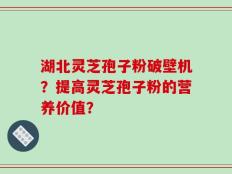 湖北灵芝孢子粉破壁机？提高灵芝孢子粉的营养价值？