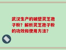 武汉生产的破壁灵芝孢子粉？解析灵芝孢子粉的功效和使用方法？