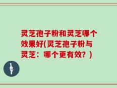 灵芝孢子粉和灵芝哪个效果好(灵芝孢子粉与灵芝：哪个更有效？)