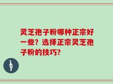 灵芝孢子粉哪种正宗好一些？选择正宗灵芝孢子粉的技巧？