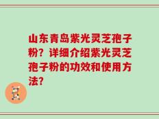山东青岛紫光灵芝孢子粉？详细介绍紫光灵芝孢子粉的功效和使用方法？
