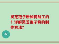 灵芝孢子粉如何加工的？详解灵芝孢子粉的制作方法？