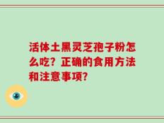 活体土黑灵芝孢子粉怎么吃？正确的食用方法和注意事项？
